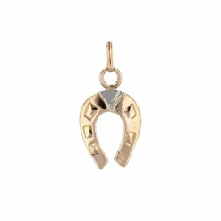 Pendentif or rose fer à cheval