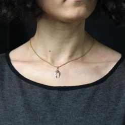Pendentif or rose fer à cheval