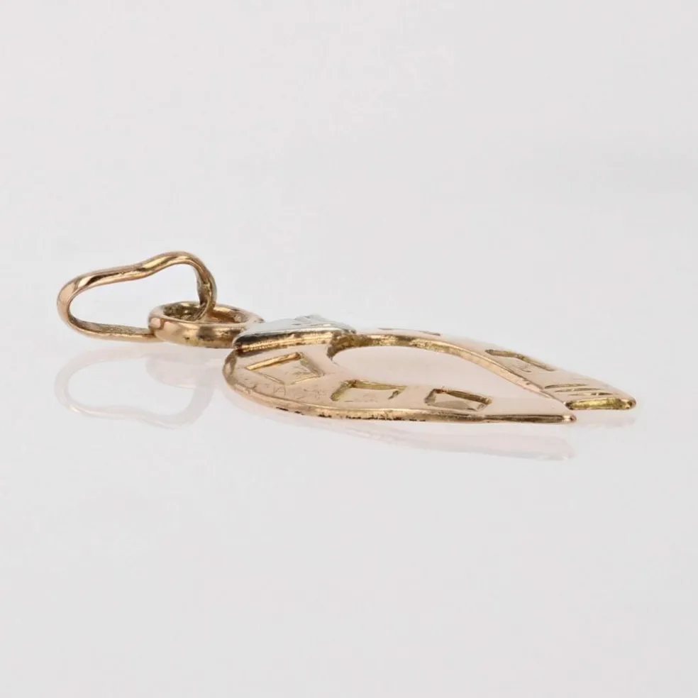 Pendentif or rose fer à cheval