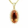 Pendentif or Topaze Impériale et diamants