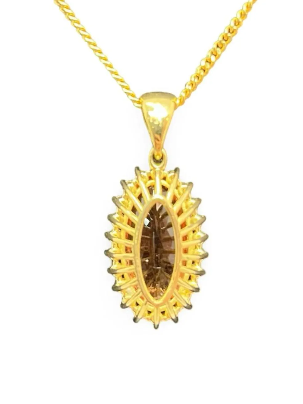 Pendentif or Topaze Impériale et diamants