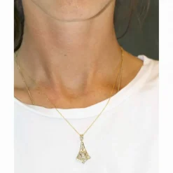Pendentif Original 1900 Or Jaune et Diamants