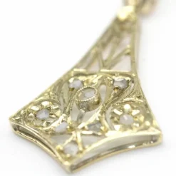 Pendentif Original 1900 Or Jaune et Diamants