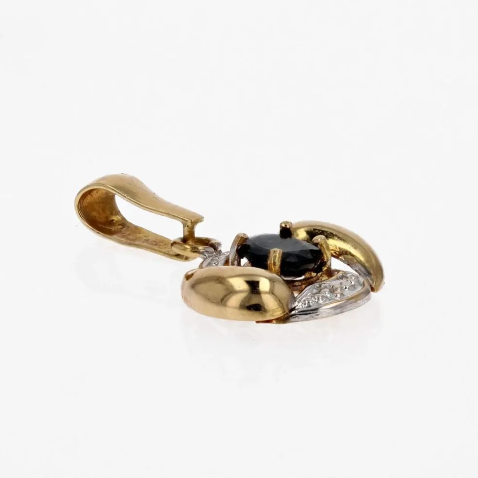 Pendentif ors jaune et blanc saphir