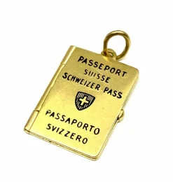 Pendentif passeport or jaune