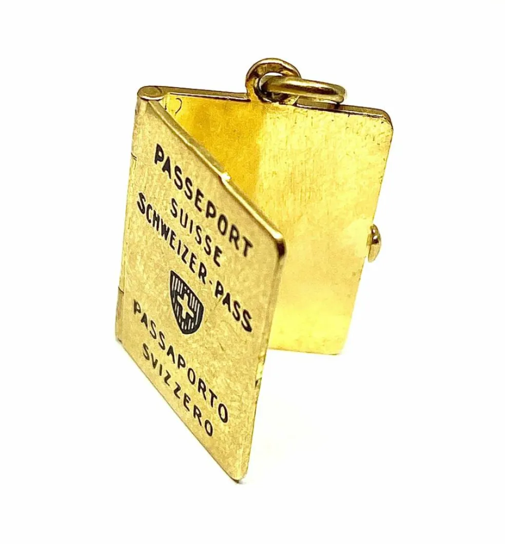 Pendentif passeport or jaune
