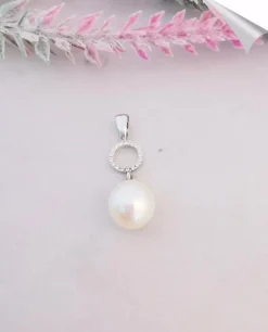Pendentif Perle de Culture Diamants Or Blanc