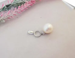 Pendentif Perle de Culture Diamants Or Blanc