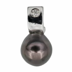 Pendentif Perle de Tahiti Or blanc Diamant