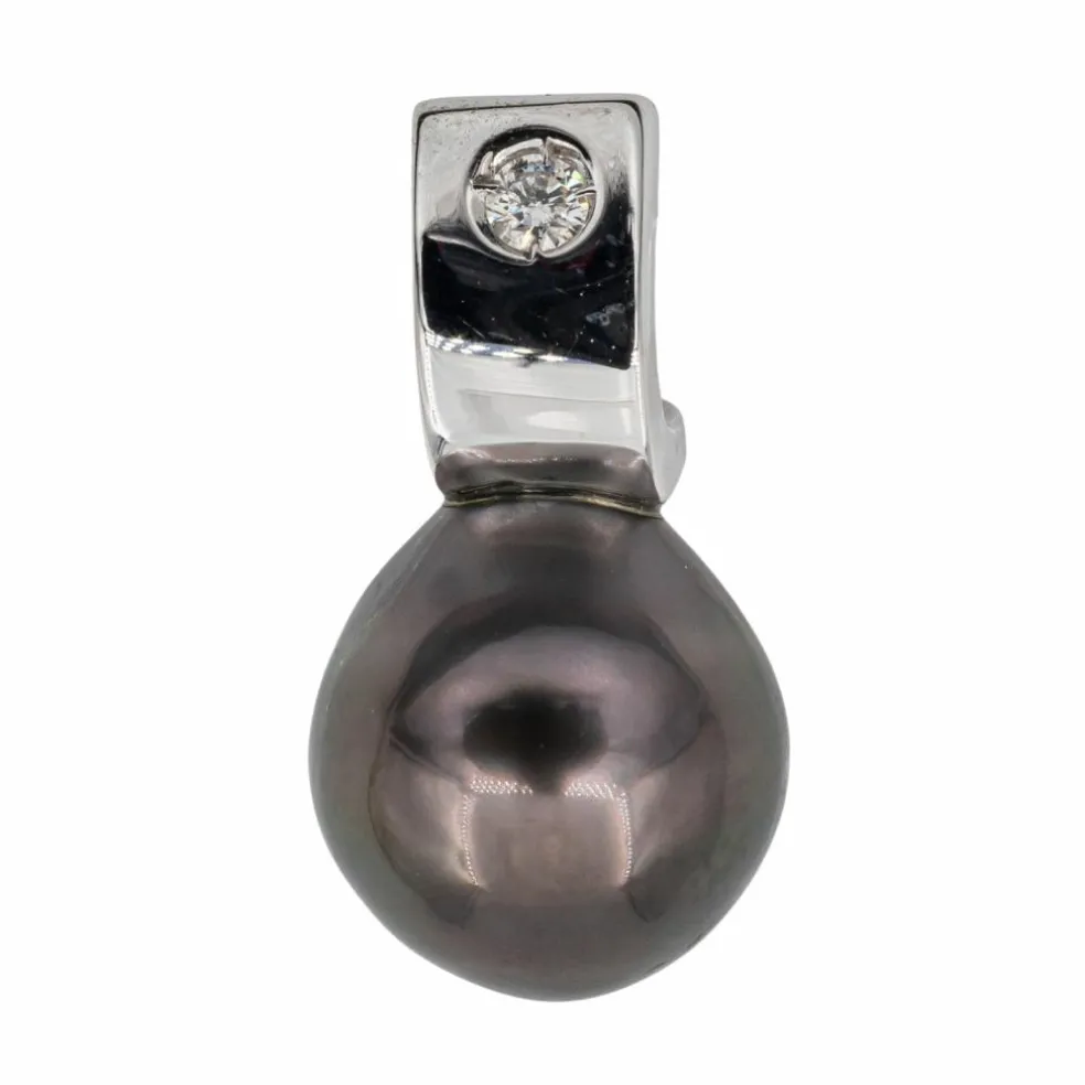 Pendentif Perle de Tahiti Or blanc Diamant