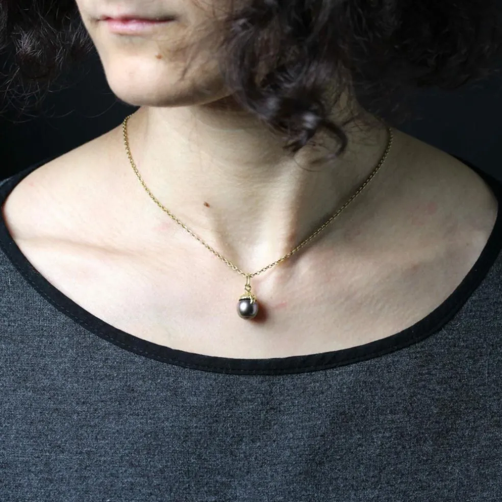 Pendentif perle de Tahiti et or jaune