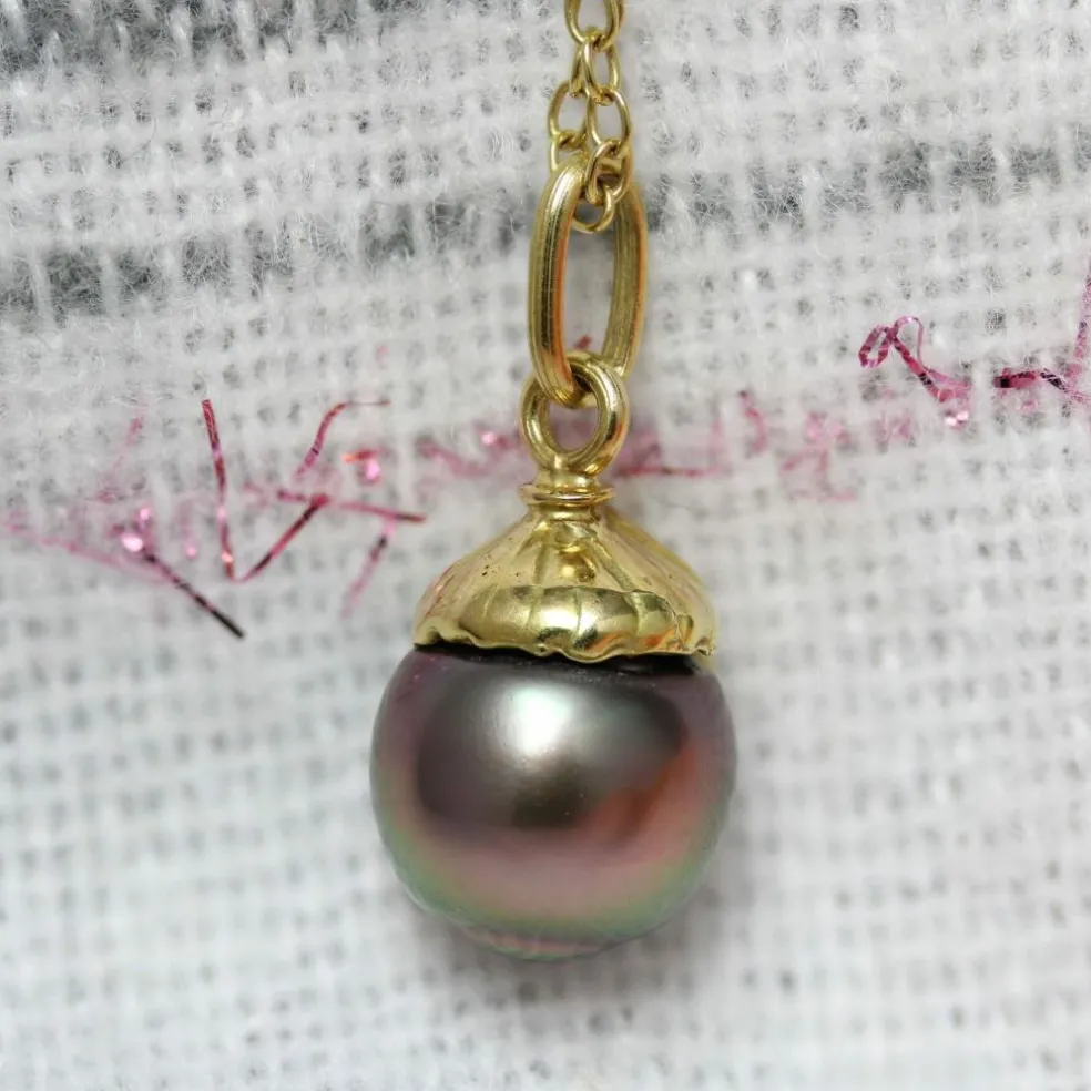 Pendentif perle de Tahiti et or jaune