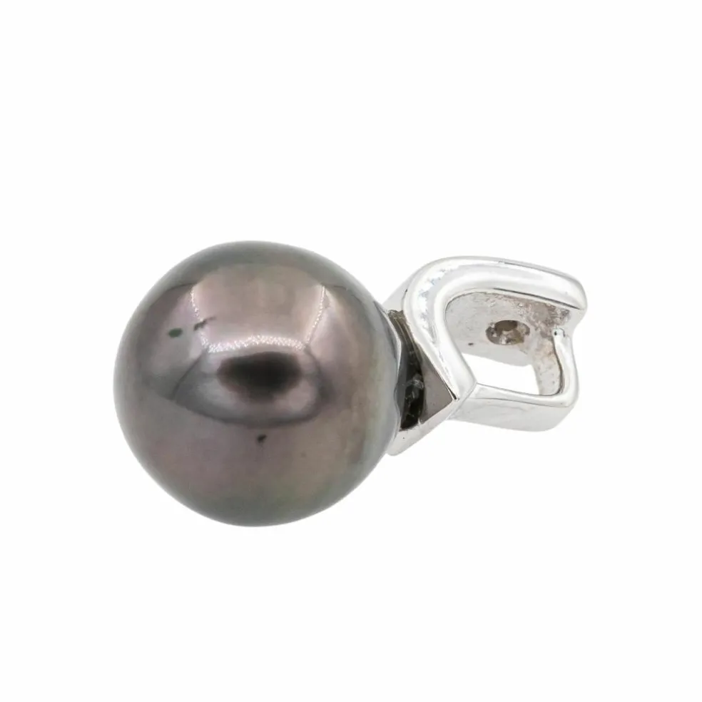 Pendentif Perle de Tahiti Or blanc Diamant