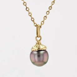 Pendentif perle de Tahiti et or jaune