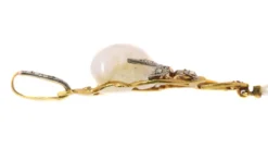 Pendentif perle, diamants, rubis