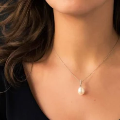 Pendentif Perles et Diamants