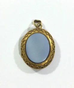 Pendentif Photo En Or Et Onyx