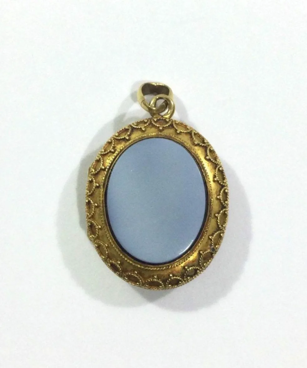 Pendentif Photo En Or Et Onyx