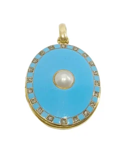 Pendentif Photo Or Et émail