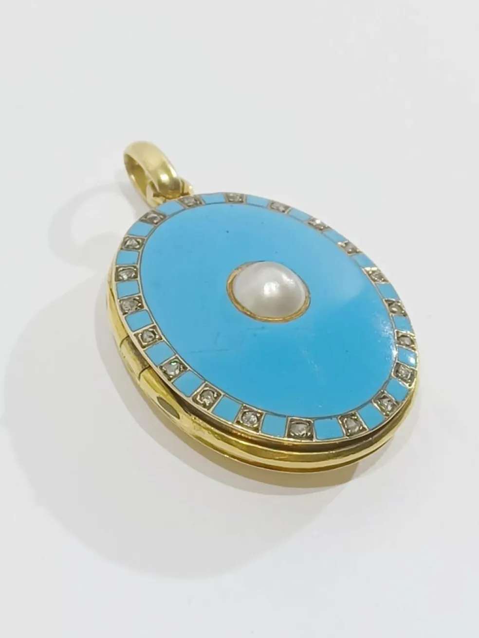 Pendentif Photo Or Et émail