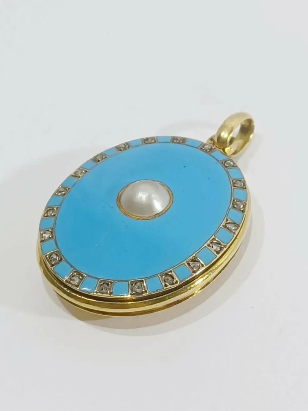 Pendentif Photo Or Et émail