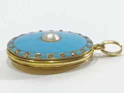 Pendentif Photo Or Et émail