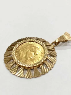 Pendentif pièce Napoléon or jaune