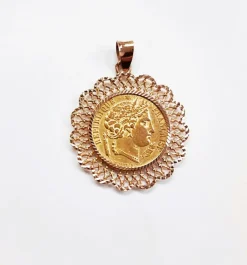 Pendentif pièce or jaune