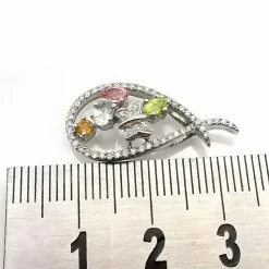 Pendentif pierres précieuses & diamants