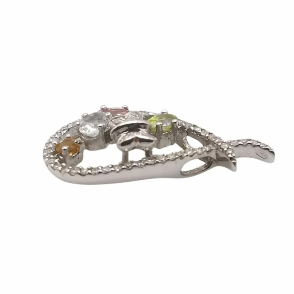 Pendentif pierres précieuses & diamants
