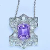 Pendentif Platine Améthyste Diamants