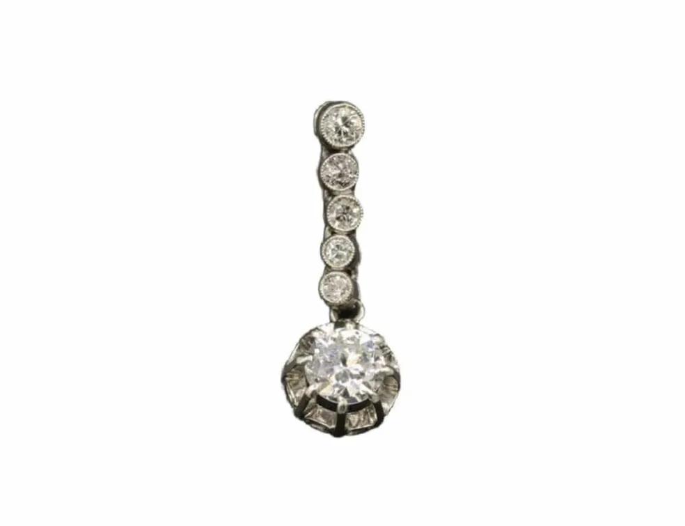 Pendentif platine diamants