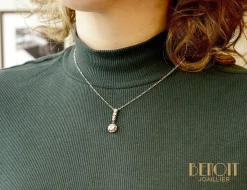 Pendentif platine diamants 1920