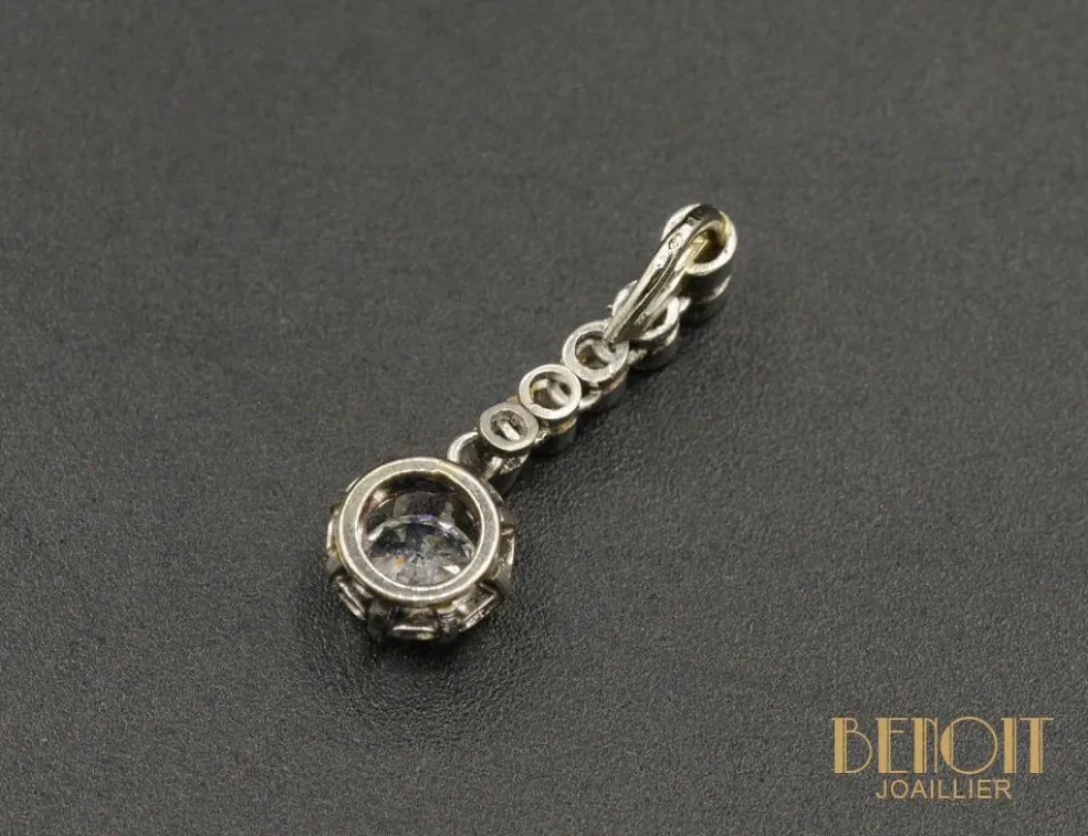 Pendentif platine diamants