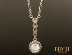 Pendentif platine diamants 1920