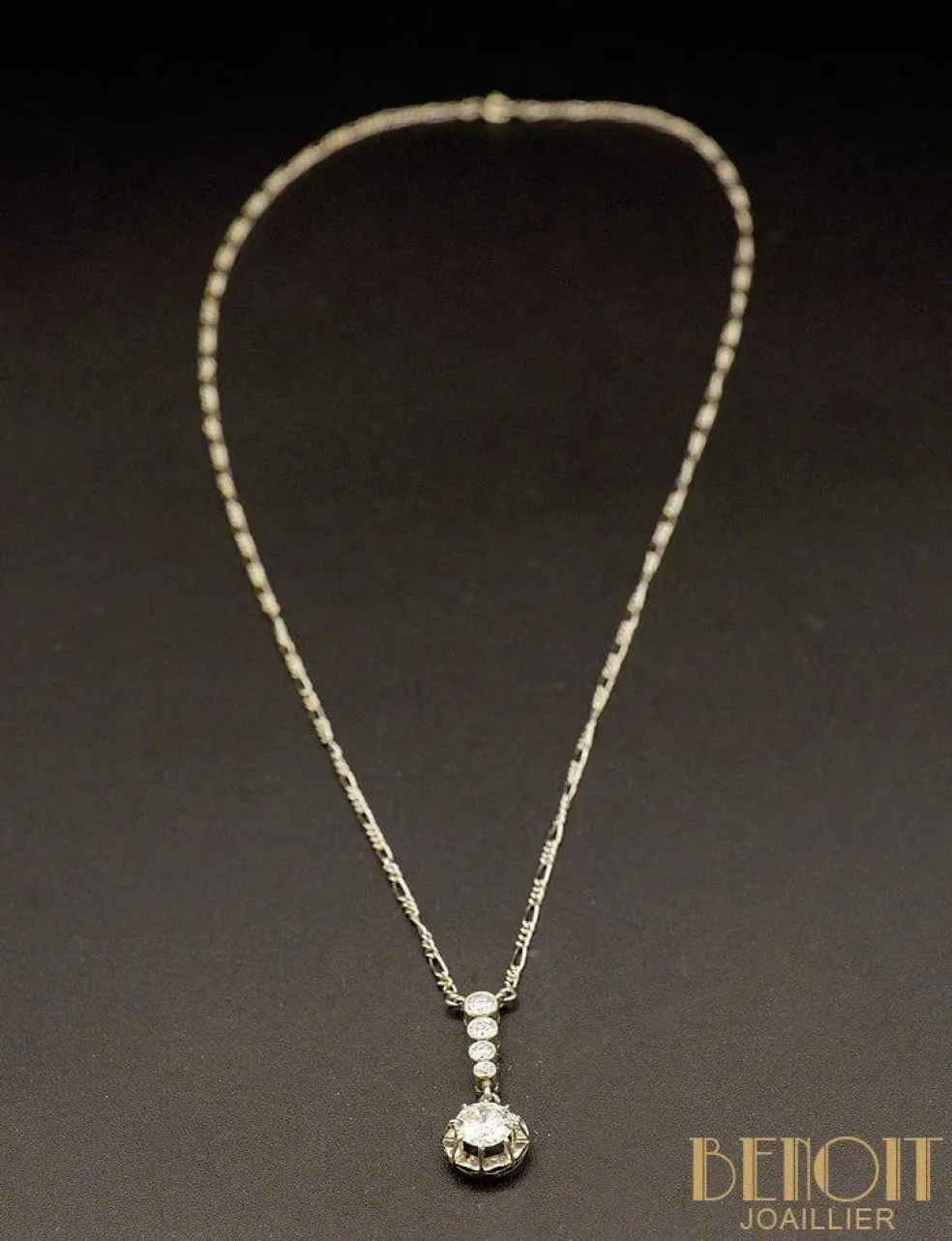 Pendentif platine diamants 1920