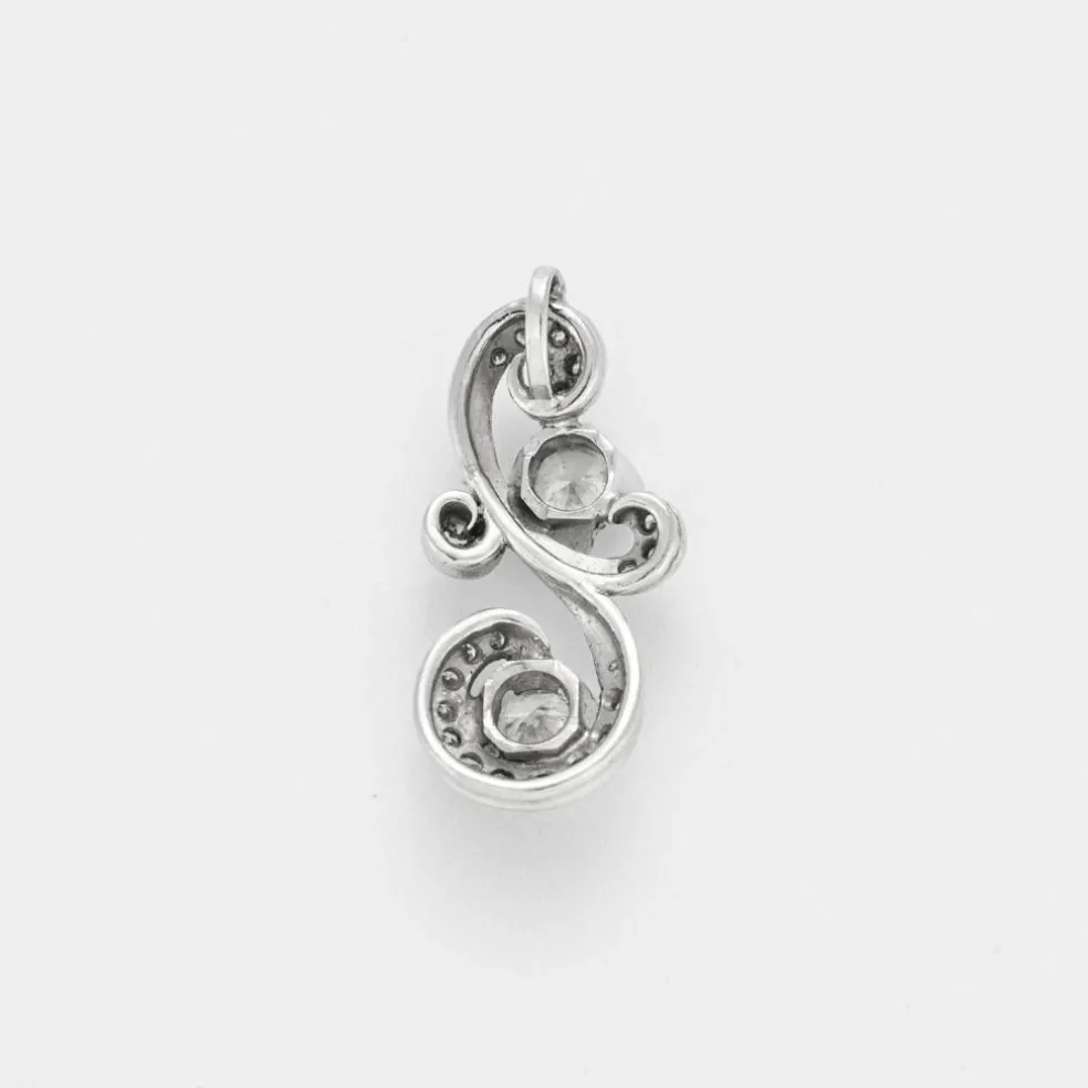 Pendentif platine et diamants