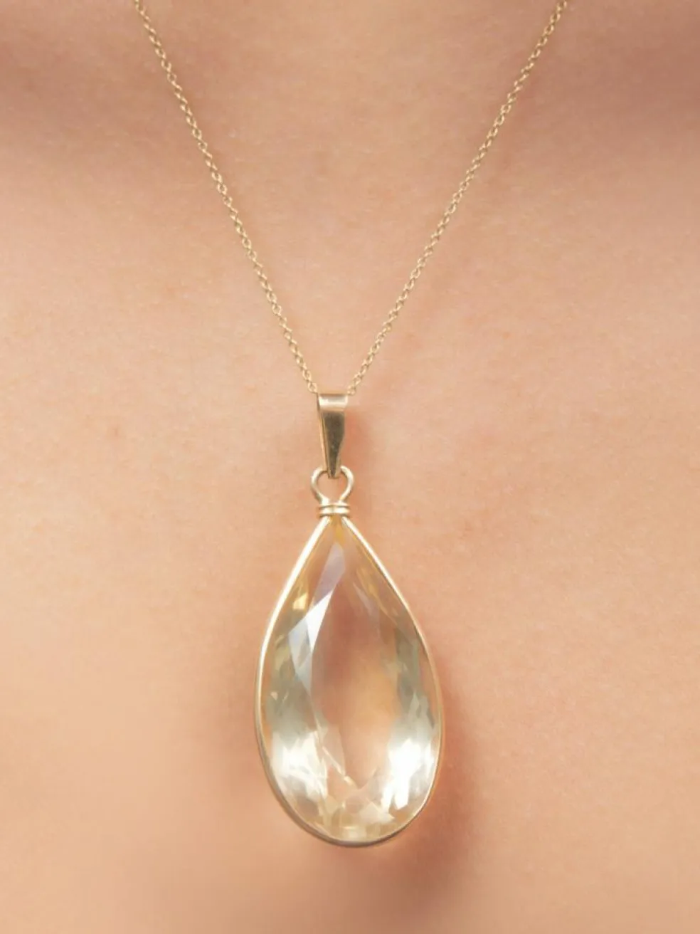 PENDENTIF "POIRE" CITRINE