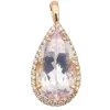 Pendentif Poire Or rose Morganite, Diamant