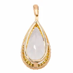 Pendentif Poire Or rose Morganite, Diamant