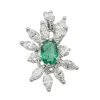 Pendentif Pompadour Or blanc Emeraude