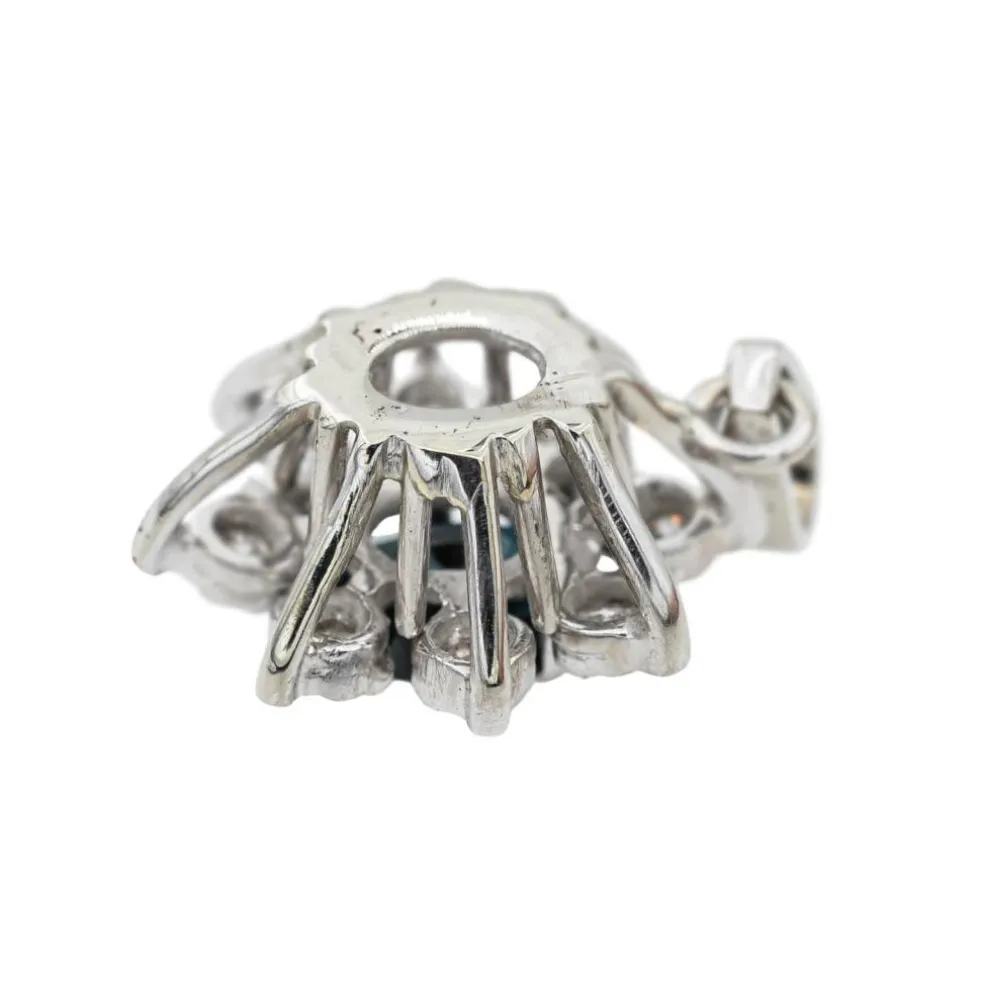 Pendentif Pompadour Or blanc Saphir
