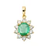 Pendentif Pompadour Or jaune Emeraude