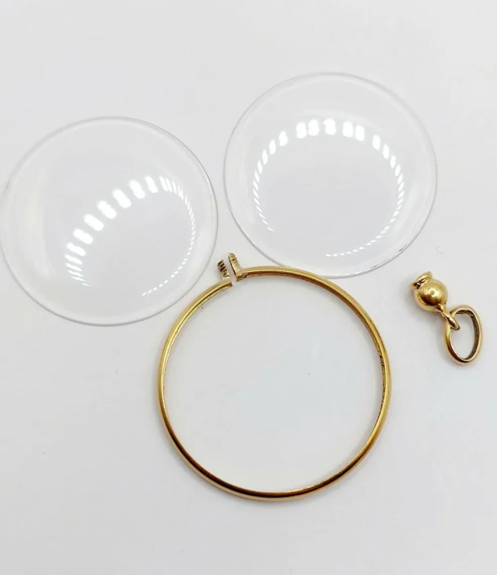 Pendentif porte photo antique or jaune 18k de forme ronde (circa 1900) art nouveau