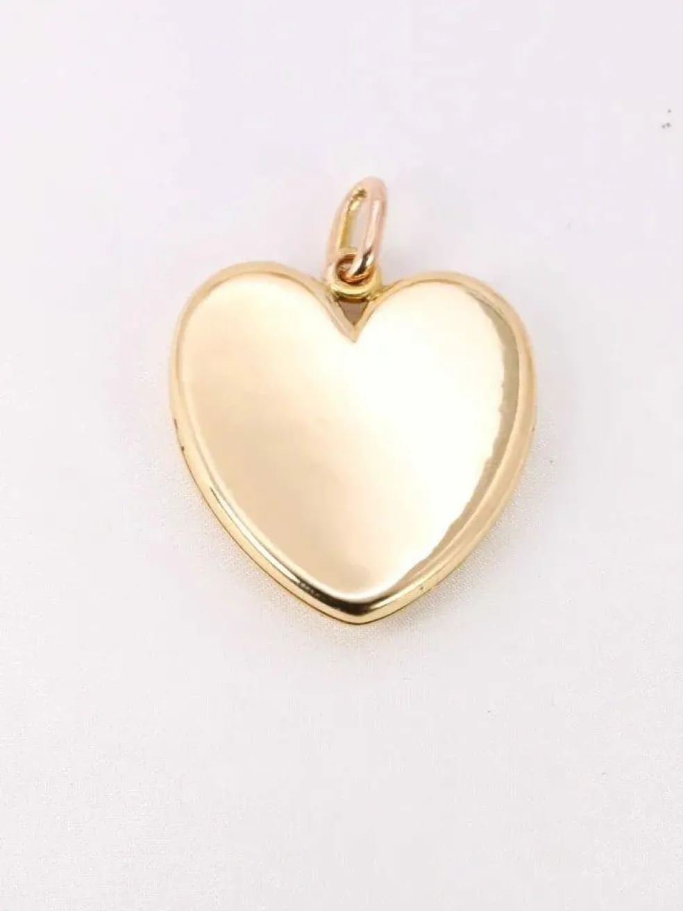 Pendentif porte photo coeur Art Nouveau or jaune diamants taille rose