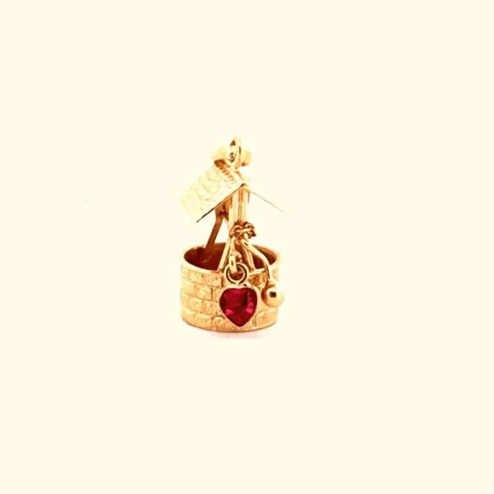 Pendentif Puit or jaune et rubis