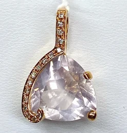 Pendentif Quartz Diamants