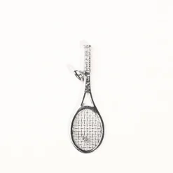 Pendentif raquette de tennis diamant or blanc