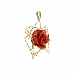 Pendentif rose corail