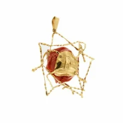 Pendentif rose corail